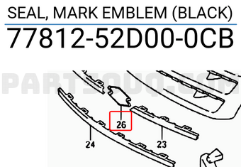 Suzuki 7781252D000CB SEAL, MARK EMBLEM (BLACK)