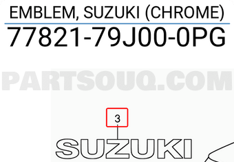 Suzuki 7782179J000PG EMBLEM, SUZUKI (CHROME)