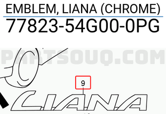 Suzuki 7782354G000PG EMBLEM, LIANA (CHROME)