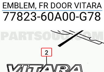 Suzuki 7782360A00G78 EMBLEM, FR DOOR VITARA
