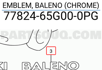 Suzuki 7782465G000PG EMBLEM, BALENO (CHROME)