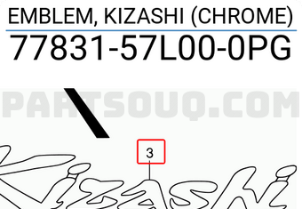 Suzuki 7783157L000PG EMBLEM, KIZASHI (CHROME)