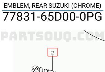 Suzuki 7783165D000PG EMBLEM, REAR SUZUKI (CHROME)