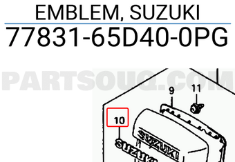 Suzuki 7783165D400PG EMBLEM, SUZUKI