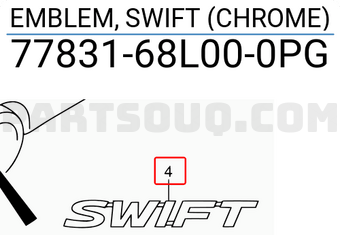 Suzuki 7783168L000PG EMBLEM, SWIFT (CHROME)