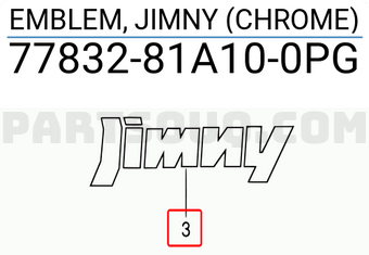 Suzuki 7783281A100PG EMBLEM, JIMNY (CHROME)