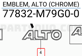 Suzuki 77832M79G00 EMBLEM, ALTO (CHROME)
