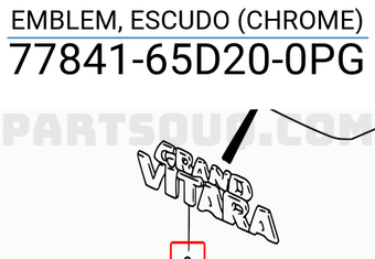 Suzuki 7784165D200PG EMBLEM, ESCUDO (CHROME)