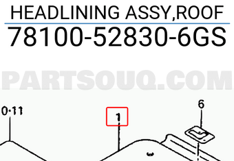 Suzuki 78100528306GS HEADLINING ASSY,ROOF