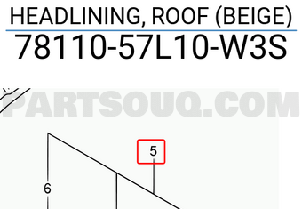 Suzuki 7811057L10W3S HEADLINING, ROOF (BEIGE)