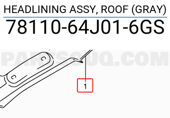 Suzuki 7811064J016GS HEADLINING ASSY, ROOF (GRAY)