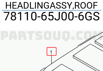 Suzuki 7811065J006GS HEADLINGASSY,ROOF