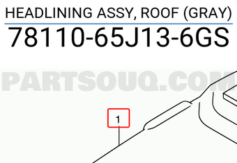 Suzuki 7811065J136GS HEADLINING ASSY, ROOF (GRAY)