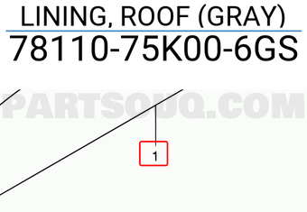 Suzuki 7811075K006GS LINING, ROOF (GRAY)