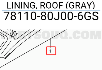 Suzuki 7811080J006GS LINING, ROOF (GRAY)