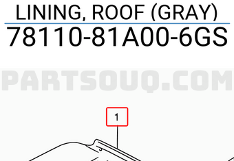 Suzuki 7811081A006GS LINING, ROOF (GRAY)