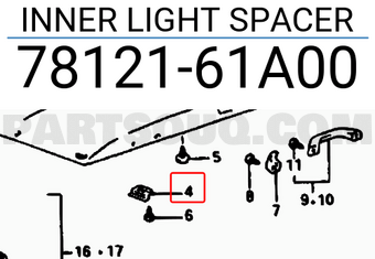 Suzuki 7812161A00 INNER LIGHT SPACER