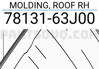 Suzuki 7813163J00 MOLDING, ROOF RH