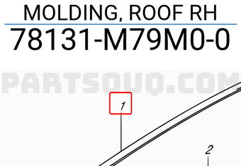 Suzuki 78131M79M00 MOLDING, ROOF RH