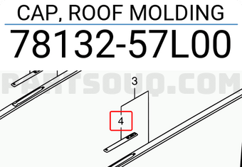 Suzuki 7813257L00 CAP, ROOF MOLDING