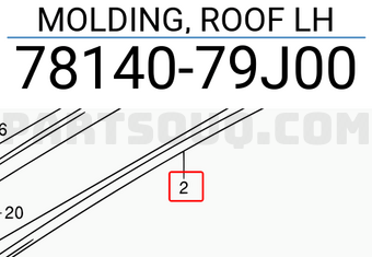 Suzuki 7814079J00 MOLDING, ROOF LH