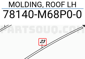 Suzuki 78140M68P00 MOLDING, ROOF LH