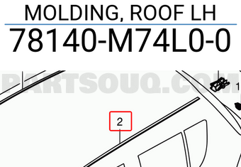 Suzuki 78140M74L00 MOLDING, ROOF LH