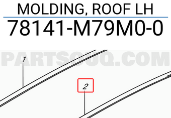 Suzuki 78141M79M00 MOLDING, ROOF LH