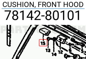 Suzuki 7814280101 CUSHION, FRONT HOOD
