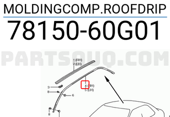 Suzuki 7815060G01 MOLDINGCOMP.ROOFDRIP