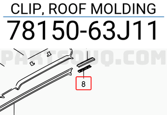 Suzuki 7815063J11 CLIP, ROOF MOLDING