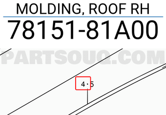 Suzuki 7815181A00 MOLDING, ROOF RH