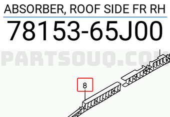 Suzuki 7815365J00 ABSORBER, ROOF SIDE FR RH