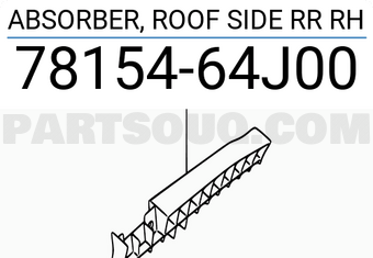 Suzuki 7815464J00 ABSORBER, ROOF SIDE RR RH