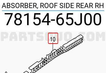 Suzuki 7815465J00 ABSORBER, ROOF SIDE REAR RH