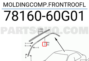 Suzuki 7816060G01 MOLDINGCOMP.FRONTROOFL