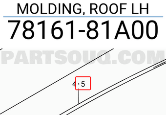 Suzuki 7816181A00 MOLDING, ROOF LH
