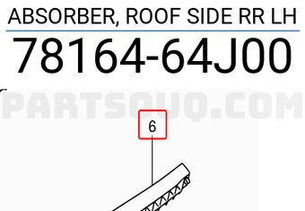 Suzuki 7816464J00 ABSORBER, ROOF SIDE RR LH