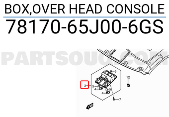 Suzuki 7817065J006GS BOX,OVER HEAD CONSOLE