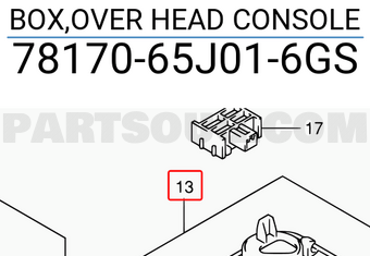 Suzuki 7817065J016GS BOX,OVER HEAD CONSOLE
