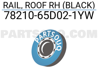 Suzuki 7821065D021YW RAIL, ROOF RH (BLACK)