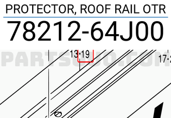 Suzuki 7821264J00 PROTECTOR, ROOF RAIL OTR