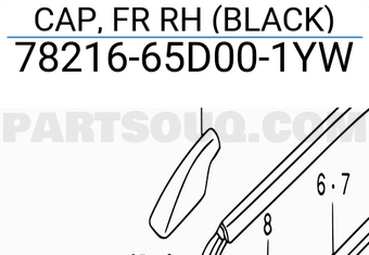 Suzuki 7821665D001YW CAP, FR RH (BLACK)