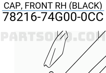 Suzuki 7821674G000CC CAP, FRONT RH (BLACK)