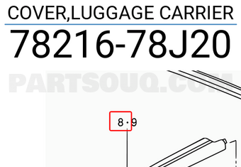Suzuki 7821678J20 COVER,LUGGAGE CARRIER