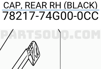 Suzuki 7821774G000CC CAP, REAR RH (BLACK)