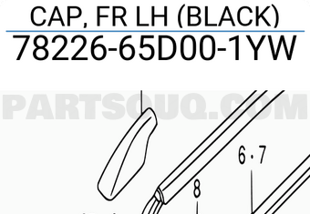 Suzuki 7822665D001YW CAP, FR LH (BLACK)
