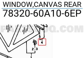 Suzuki 7832060A106EP WINDOW,CANVAS REAR
