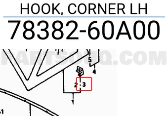 Suzuki 7838260A00 HOOK, CORNER LH