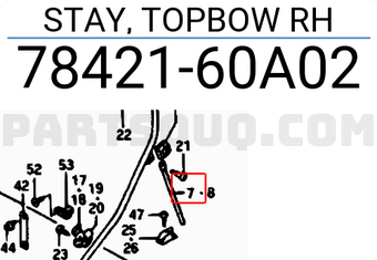 Suzuki 7842160A02 STAY, TOPBOW RH